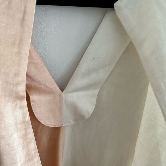 Partow Leah two toned silk/linen blend dress 2 - Picture 3 of 14